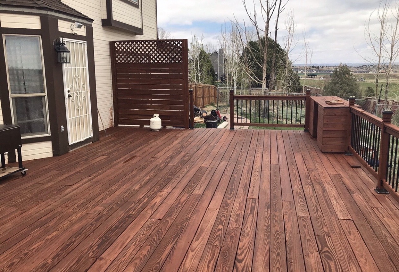 Finished wood deck